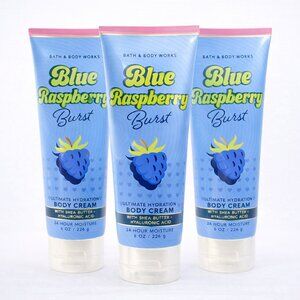 Bath & Body Works Body Cream Bundle BLUE RASPBERRY BURST 3 pack NEW